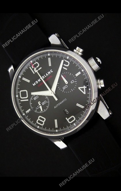 Mont Blanc Meisterstuck Timewalker Swiss Watch in Black Dial