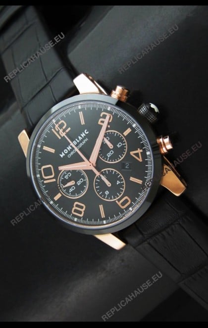 Mont Blanc Timewalker Swiss Watch in Rose Gold Case - Ultimate Mirror Replica
