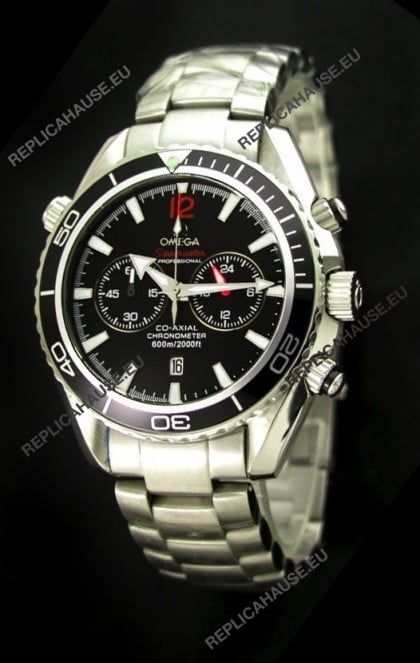 Omega Seamaster Chronometer Japanese Replica Watch in Black Dial