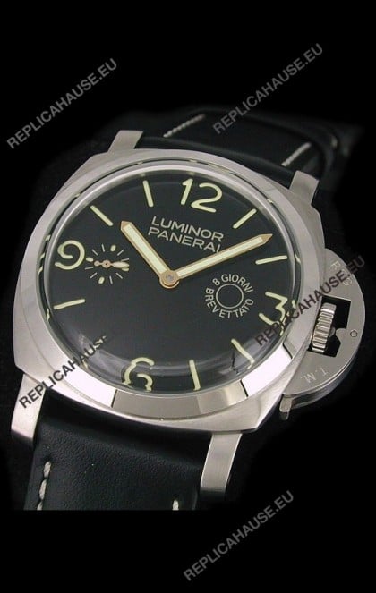 Panerai Luminor 8 Days Swiss Watch in Black Dial