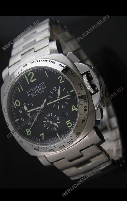 Panerai Luminor Daylight Watch in Steel Strap