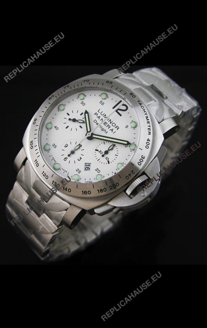 Panerai Luminor Daylight Swiss Watch in White Dial - 1:1 Mirror Replica