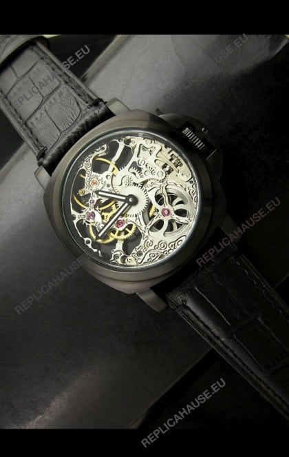 Panerai Radiomir Skeleton Swiss Watch in PVD