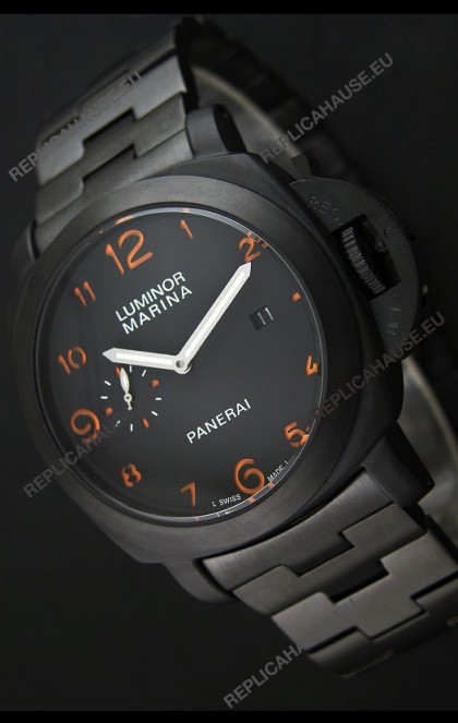 Panerai Luminor Marina Japanese Replica Watch in Orange Markers