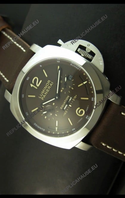 Panerai PAM365 Lâ€™Astronomo Luminor 1950 GMT Equation of Time Watch Brown Dial Steel