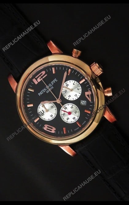 Patek Philippe Perpetual Calender Japanese Steel Watch in Rose Gold Casing
