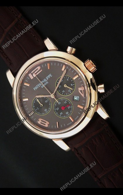 Patek Philippe Perpetual Calender Japanese Steel Watch in Brown Dial