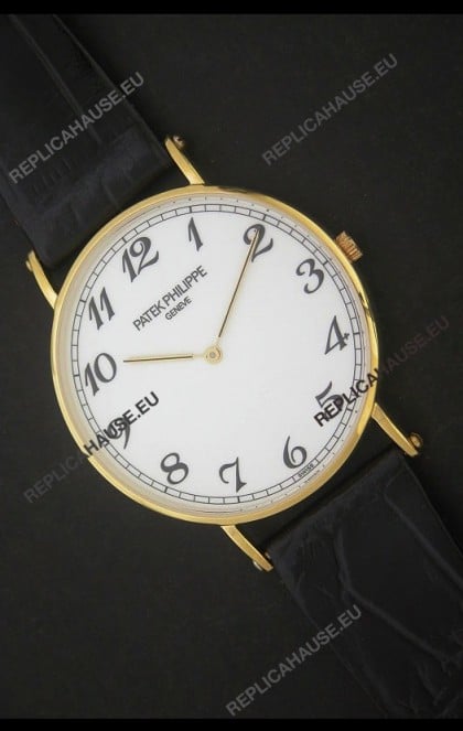 Patek Philippe Calatrava Japanese Quaartz Watch in Yellow Gold