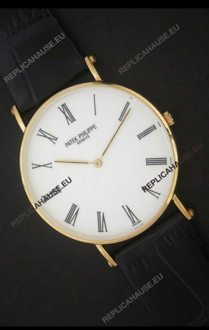 Patek Philippe Calatrava Japanese Quaartz Watch in White Dial