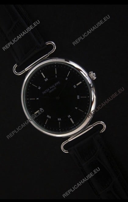 Patek Philippe Calatrava Japanese Quaartz Watch in Black