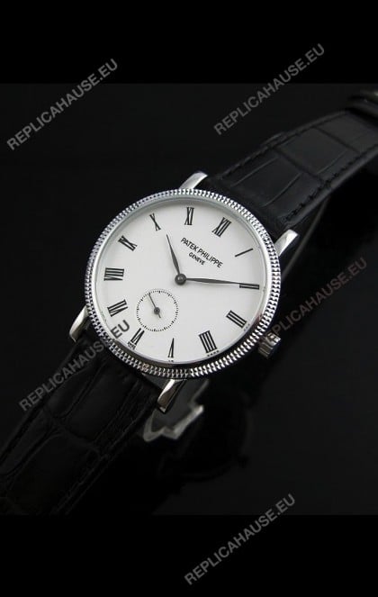 Patek Philippe Calatrava Japanese Mens Watch in White Dial