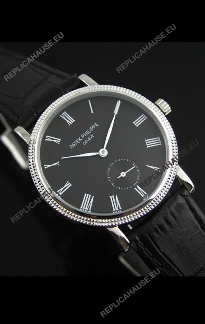 Patek Philippe Calatrava Japanese Mens Watch in Black Dial