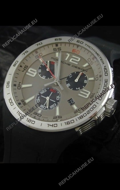 Porsche Design Flat Six P'6320 Japanese Watch in Grey Dial