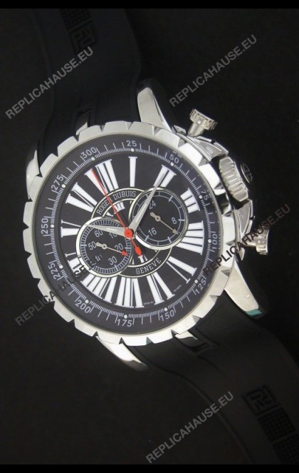 Roger Dubius Excalibur Chronoexcel Japanese Watch in Black Dial