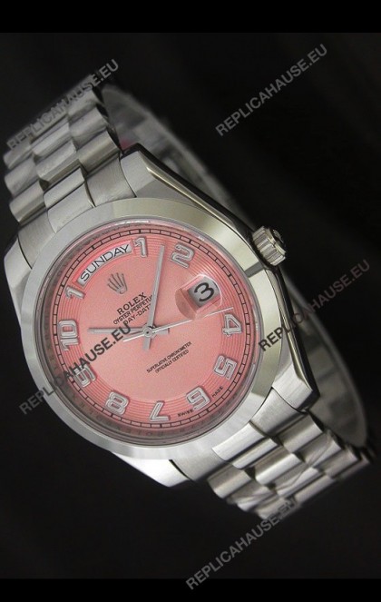 Rolex Day Date Japanese Replica Steel Watch in Champagne Dial