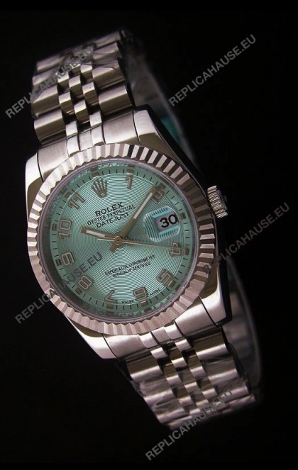 Rolex Datejust Mens Japanese Replica Watch in Light Blue Dial