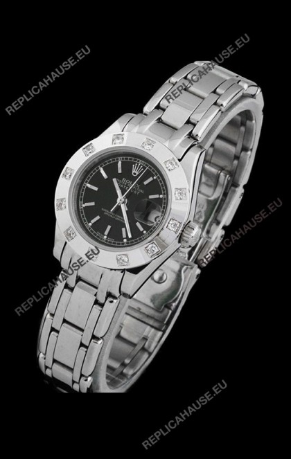 Rolex Datejust Ladies Swiss Replica Ladies Watch in Black Dial