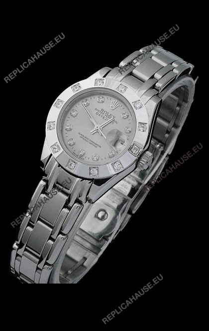 Rolex Datejust Ladies Japanese Replica Ladies Watch in Grey Dial