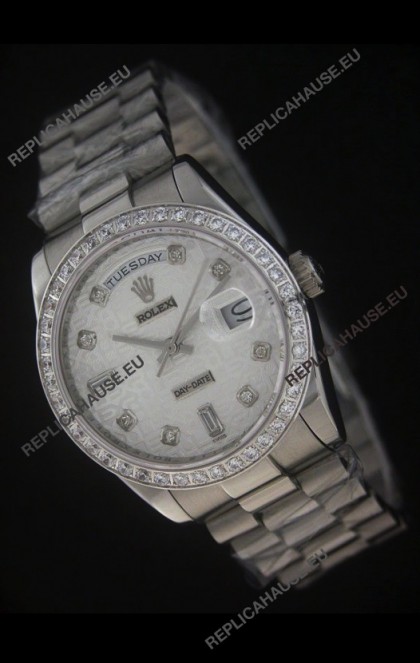 Rolex Day Date Just JapaneseÂ Replica Silver White Watch