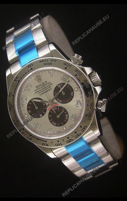 Rolex Daytona Cosmograph Swiss Replica Stainless Steel Watch in White Dial