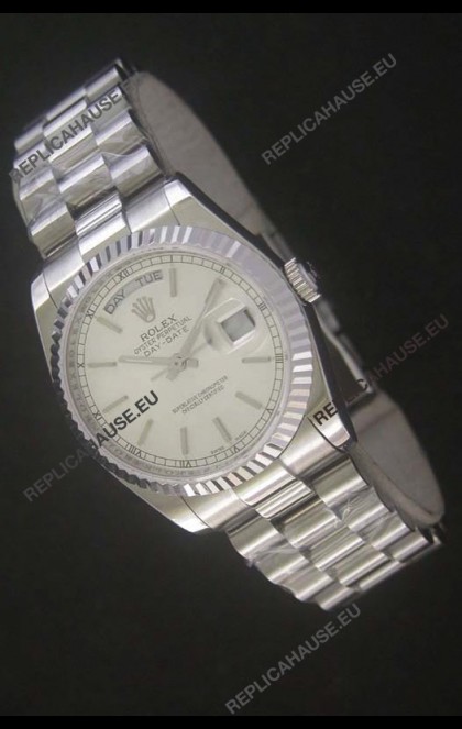 Rolex Day Date Just JapaneseÂ Replica Silver White Watch 