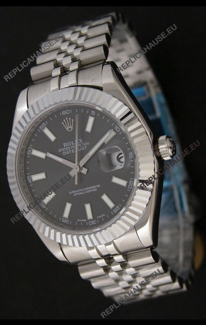 Rolex Datejust Swiss Replica Watch in Grey Dial