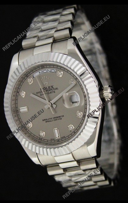 Rolex Oyster Perpetual Day Date Japanese Replica Watch in Grey Dial