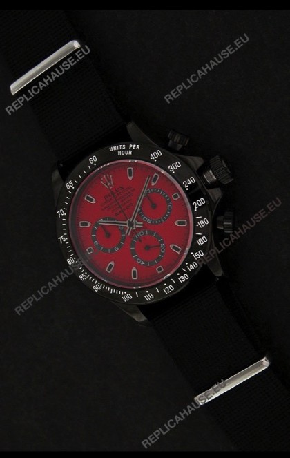 Rolex Daytona Oyster Perpetual Swiss Replica PVD Watch in Red Dial