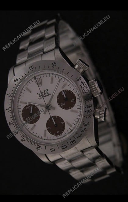 Rolex Daytona Oyster Perpetual Swiss Replica Steel Watch in White Dial