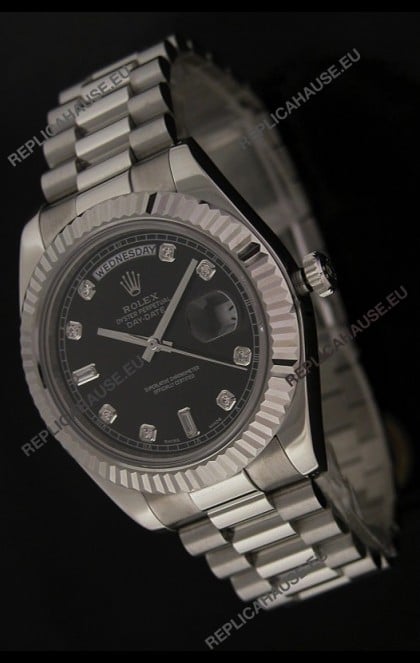 Rolex Oyster Perpetual Day Date Japanese Replica Watch in Black Dial