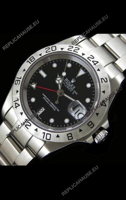 RolexÂ Explorer II Japanese Replica Automatic Watch in Black Dial