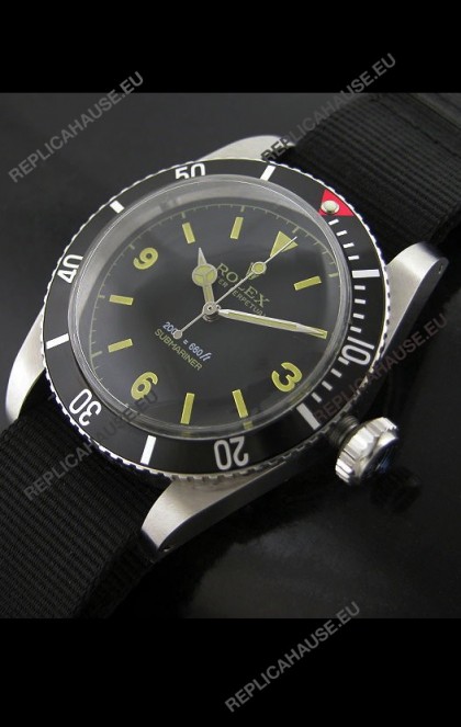 RolexÂ Submariner Swiss Replica Watch in Domed Crystal and Nylon Strap