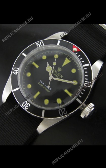 RolexÂ Submariner Swiss Replica Watch in Domed Crystal Nylon Strap