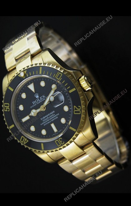 RolexÂ Submariner Japanese Gold Watch in Black Dial with Ceramic Bezel