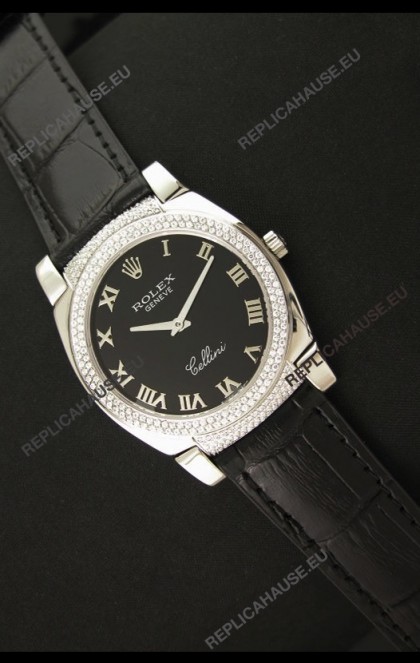 Rolex Cellini Japanese Replica Watch in Black Dial