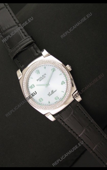 Rolex Cellini Japanese Replica Watch in Lilac Blue Dial