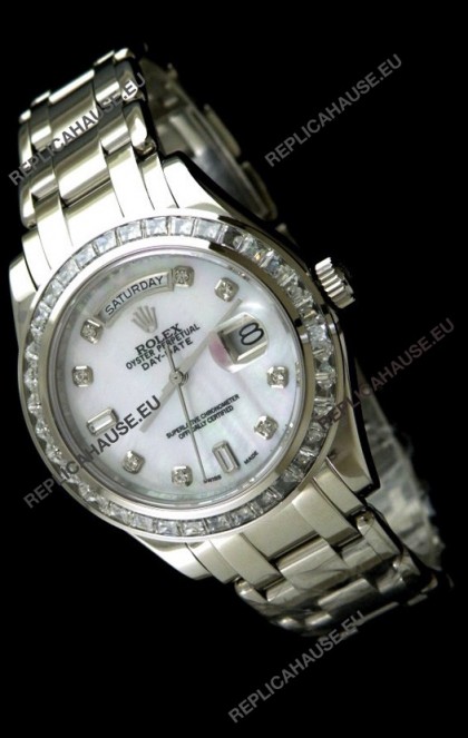 Rolex Oyster Perpetual Day Date Japanese Automatic Watch in Mop White Dial