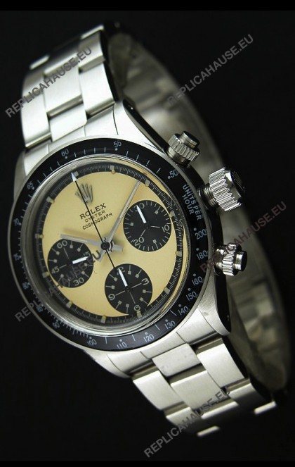 Rolex Cosmograph Daytona Swiss Replica Chronograph Watch in Cream Color Dial - 1:1 Mirror Replica