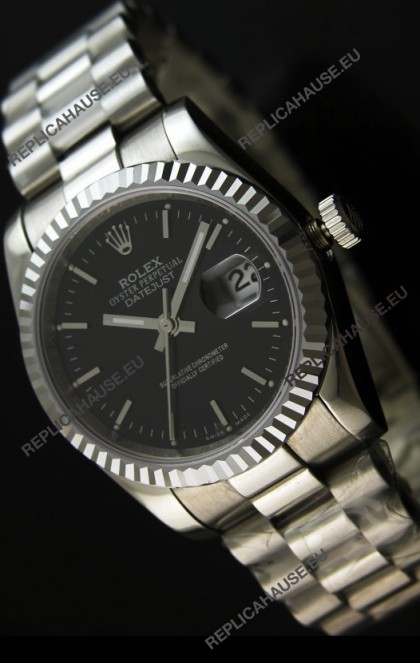 Rolex Replica Datejust Mens Japanese Watch in Black Dial - 41MM