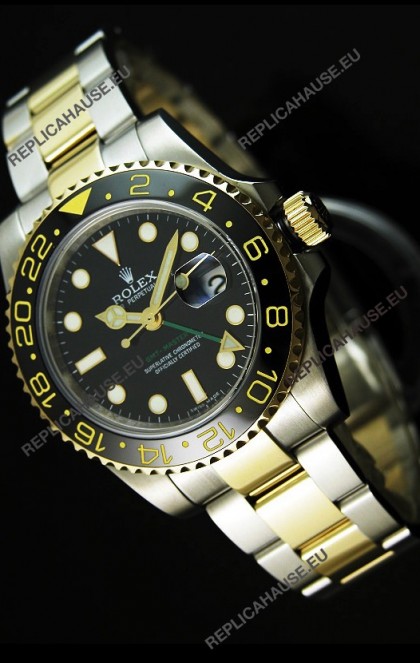 Rolex GMT Masters II Two Tone Swiss Replica Watch - SuperLuminous Hour Markers