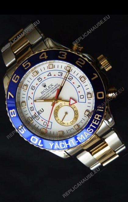 Rolex Replica Yachtmaster II Swiss Watch Two Tone Yellow Gold - 1:1 Mirror Replica Watch