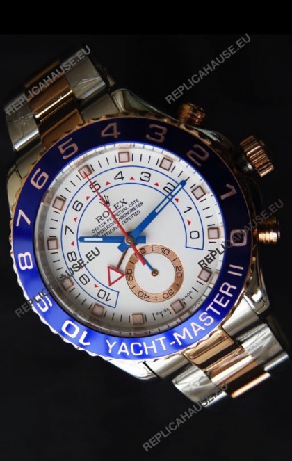 Rolex Replica Yachtmaster II Swiss Watch Two Tone Rose Gold - 1:1 Mirror Replica Watch