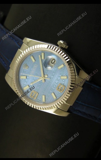 Rolex Replica Datejust Swiss Replica Watch - 37MM - Blue Dial/Strap