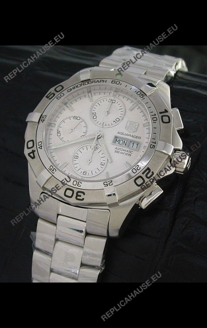 Tag Heuer Aquaracer Swiss Automatic Watch in Metallic White