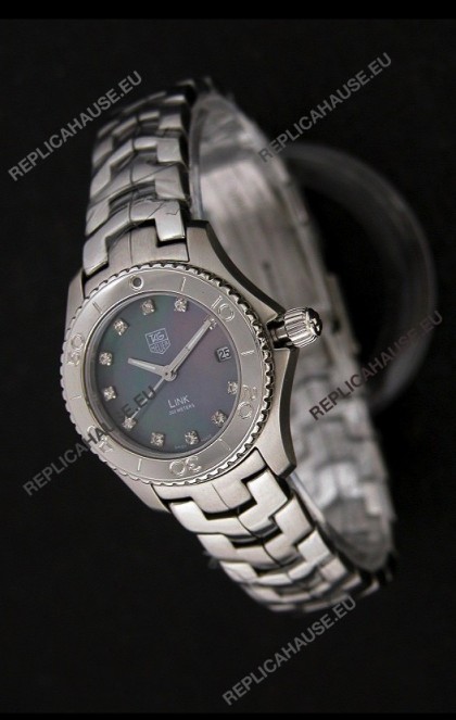 Tag Heuer Link Swiss Ladies Watch in Mother of Pearl Dark Green Dial
