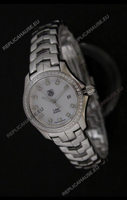 Tag Heuer Link Swiss Ladies Watch in Mother of Pearl White Dial