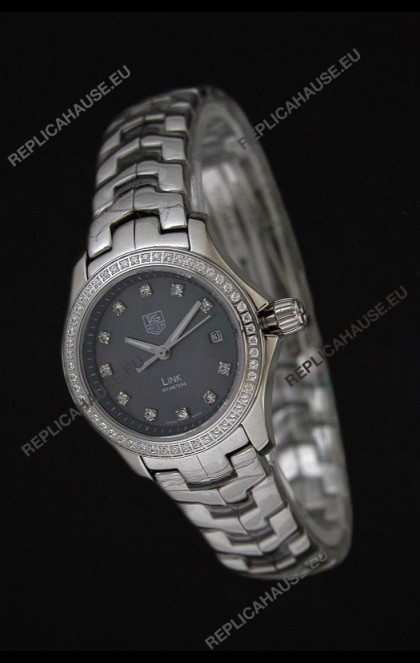 Tag Heuer Link Swiss Ladies Watch in Mother of Pearl Grey Dial