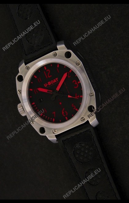 U-Boat Thousands of Feet Steel Watch in Black Dial