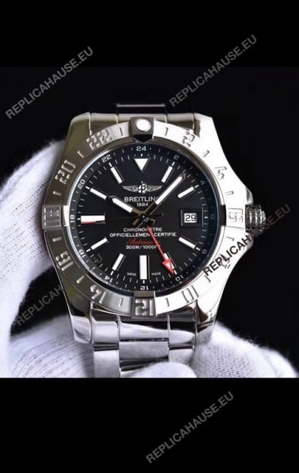 Breitling Avenger II Steel GMT Swiss Replica Watch 1:1 Ultimate Swiss Replica Watch