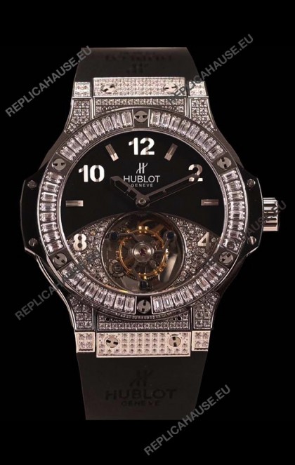 Hublot Tourbillon Solo Bang Sapphires Stainless Steel Swiss Watch